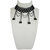 JewelMaze Black Beads Lace Choker Necklace