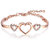 Om Jewells Valentine Collection Rose Gold Plated Adjustable Love Heart Bracelet with Crystal for Girls BR1000022