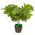 Adaspo Artificial Green  leaves Plant in Black Square  Pot