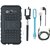 Oppo A37 Shockproof Tough Armour Defender Case with Selfie Stick, Earphones, USB LED Light and AUX Cable