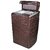 Khushi Creations Square Design Top Load Washing Machine Cover , Dark Brown Colour