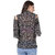 Kooo Women's Brown floral printed bell sleeve front buttoned top