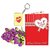 Sky Trends Best Wife Valentine Day Gifts Combo Greeting Card, Artificial Flowers Bunch and Keychain Girlfriend Fiance Birthday Anniversary Gifts Rose Day Gifts Promise Gifts 130