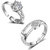 Om Jewells Rhodium Plated Combo of Adjustable Solitaire and Proposal Heart  Valentine Ring for Girls and Women CO1000099
