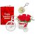 Sky Trends Valentine Combo Gift For Husband Greeting Card Artificial Flower Bunch With Plastic Cycle amp Keychain Best Gift For Kiss Day Propose day Promise Day Hug Day Rose Day Gifts