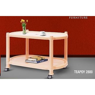 Buy Plastic Tea / Coffee Table in Beige Color Online ...