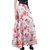 Raabta White with Red floral Long Skirt with flair