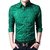 Blue Sea Men's Green Cotton Casual Shirts