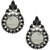 Anuradha Art Black Colour Styled With Round Glass Stone Chandbali Pattern Oxidised Earrings For Women/Girls
