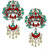 Anuradha Art Maroon-Green Colour Simple & Stylish Designer Oxidised Long Earrings For Women/Girls