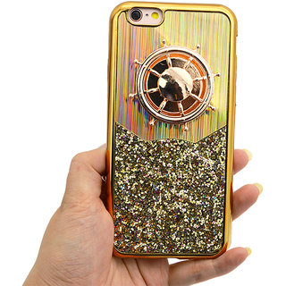 Iphone 6 Gold glitter case with fidget spinner