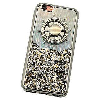 Iphone 6 Silver glitter case with fidget spinner