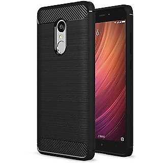 Redmi Note 4 Midnight Black Carbon Fiber Brushed Texture Shockproof Back Case Cover