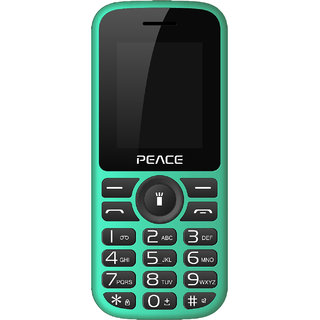 Peace P4 Feature Mobile Phone-Green+Black (Dual SIM/ 85