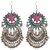 Aabhu Afghani Designer Vintage Oxidised German Silver Tribal Hoop Dangler Hanging Chandbali Tassal Earring Antique Jewellery for Girls & Women