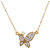 Asmitta Classic Butterfly Shape Diamond Gold Plated White Stone Pendant For Women