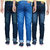 Spain Stylees Men's Multicolor Slim Fit Jeans (Pack of 3)