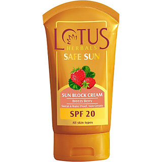 Shop Lotus Herbals Sun Block Cream Indian Summer Formula ...