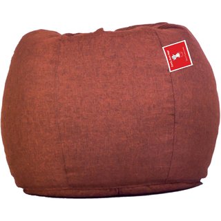 Comfy Bean Bags - Bean Bag - Designer Jute Fabric - Size Xxl - Filled With Beans Filler - Brown