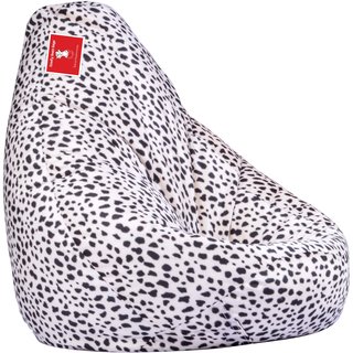 Comfy Bean Bags - Bean Bag - Designer Fabric - Size Xl - Filled With Beans Filler - Leopard White