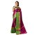 Meia Purple and Green Polycotton Badge Saree With Blouse