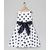 Meia for girls black and white polka dot cotton frock