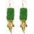JewelMaze Green Beads Gold Plated Drop Dangler Earrings-AAB1554