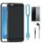 Vivo V5 Plus Soft Silicon Slim Fit Back Cover with Tempered Glass, Earphones and USB LED Light