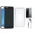 Vivo Y55 Soft Silicon Slim Fit Back Cover with Silicon Back Cover, Tempered Glass and Earphones