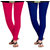 Pink and Royal Blue Cotton Lycra Leggings for Womem(Pack of 2)