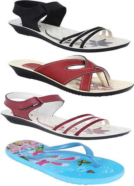 Buy Armado Footwear Women Combo Pack Of 4 Sandals Floaters With