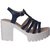 Flora Blue Block Heel Sandal For Women