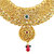 Asmitta Dazzling Flower Design Gold Plated Choker Style Necklace Set With Mangtikka For Women