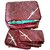 Kuber Industries™ Maroon 3 Layered Quilted Printed Transparent Multi Saree Cover (10-15 Sarees Capacity) - Set Of 3