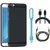 Redmi 4 Silicon Anti Slip Back Cover with USB LED Light, USB Cable and AUX Cable
