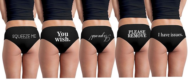 Buy Naughty quotes printed panties set of 5 for Ladies Online