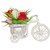 Sky Trends Valentine Gifts Cycle vase Violet Multicolor peonies Plastic Flower Basket with Artificial Flower amp Plant (W 22 cm x H 10 cm x D 12 cm) Anniversary,Birthday Gifts 06