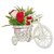Sky Trends Flower Cycle red white large flower Plastic Basket Cycle with Artificial Flower amp Plant Showpiece Gift Set
