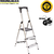 Youngman 3 step aluminium ladder with upper tool kit