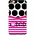 FUSON Designer Back Case Cover For Vivo Y55L :: Vivo Y55 (Pink Design Paper Big Black Circles Bubbles )