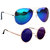 Combo Of Sunglasses With Blue Mirror Aviator And Vintage Gandhi Style
