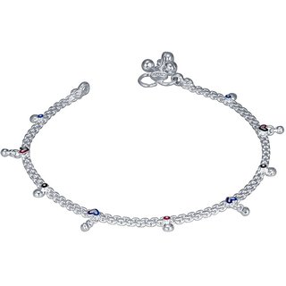 CS Jewellers Relief Silver Anklet