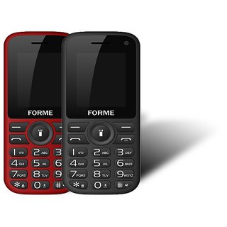 Forme N5+(Combo Of 2 Selfie Phones) Black+Red With Red+