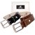 HyEnd Men's Black and Brown Pure Leather Formal Belt