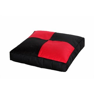 Comfy Bean Bags - Floor Cushion Bean Bag - Size Large - Filled With Beans Filler ( Black Red )