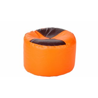 Comfy Bean Bags - Corner Puffy Bean Bag - Size Large - Filled With Beans Filler ( Orange Maroon )