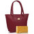 Clementine Women's Handbag And Clutch Combo (Maroon-yellow, sskclem268)