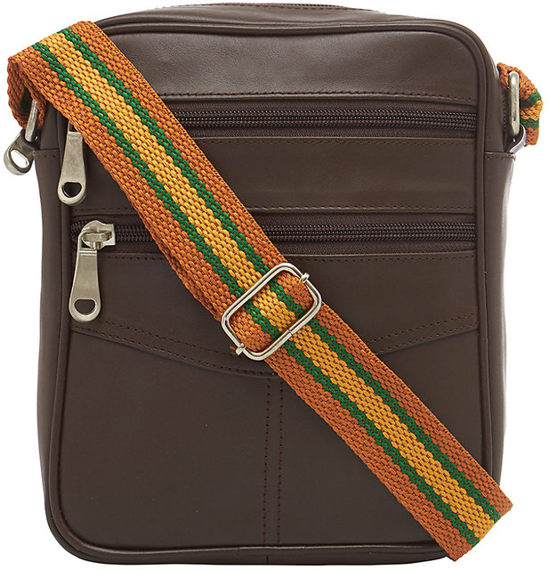 Buy Leather World Brown Solid Medium Cross Body Bag Online At Best Price   Tata CLiQ