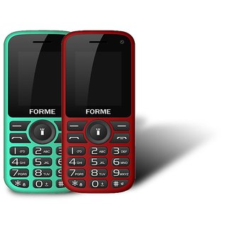 Forme N5+(Combo Of 2 Selfie Phones) Red+Black With Gree