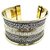 muccasacra golden finish alloy bracelet with carving